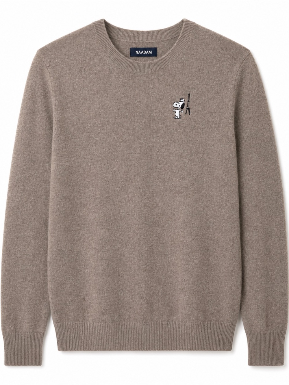 NAADAM 100% Cashmere Snoopy Eiffel Tower Crewneck Sweater Brown Men’s Size XL